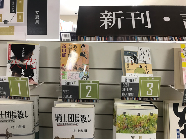 NHKの１階の本屋さん(ブックプラスNHK店）では、『バー・リバーサイド』が、文庫ランキング第３位。