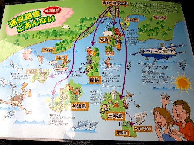 調布から大島飛行図