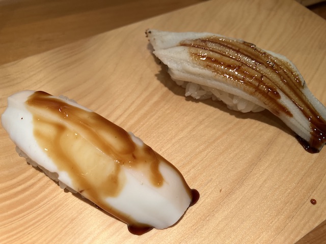 スルメイカと穴子